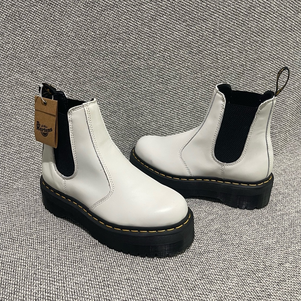 Dr. Martens White Chelsea Boots